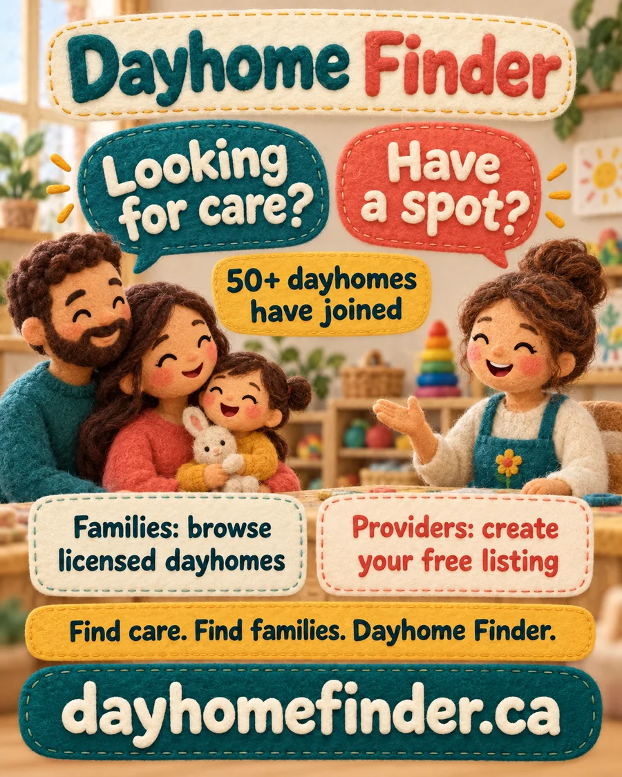 Dayhome Finder welcomes families looking for care and licensed dayhome providers creating a listing
